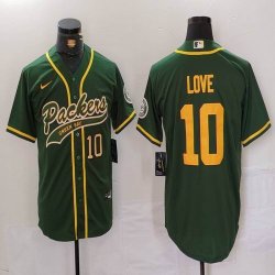 Nike Packers #10 Jordan Love Green baseball jerseys Joint name-BD 01