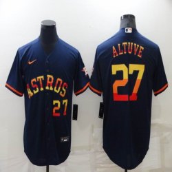 Nike Houston Astros #27 Jose Altuve dark blue majestic baseball jerseys rainbow version