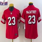 Youth Women Nike San Francisco 49ers #23 Christian McCaffrey red throwback Nike Vapor F.U.S.E. Limited Jerseys