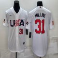 2023 World Cup #31 Cedric Mullins white USA majestic baseball jerseys 03