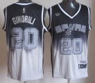 San Antonio Spurs 20# Manu Ginobili gray black nba limited jersey