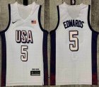 United States Team #5 Anthony Edwards Nike white Swingman Player Jerseys