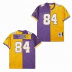 Minnesota Vikings #84 Randy Moss Purple yellow splits throwback NFL jerseys-SG