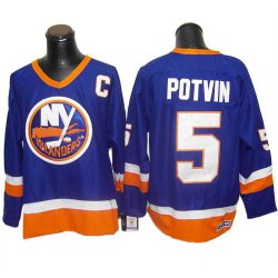 NHL Jerseys New York Islanders 5 Potvin Blue jersey