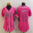 Women Nike Philadelphia Eagles #11 Carson Wentz pink baseball jerseys Joint name-BD