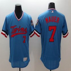 2016 Minnesota Twins #7 Joe Mauer blue elite baseball jersey