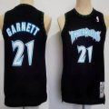 Youth Minnesota Timberwolves #21 Kevin Garnett black throwback nba jersey-CY