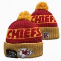 2024 Kansas City Chiefs yellow red NFL Sports Cuffed Knit Hats