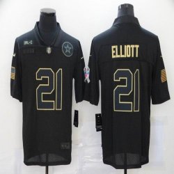 Nike Dallas Cowboys #21 Ezekiel Elliott black Salute To Service Limited Jersey-BD