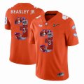 Custom Clemson Tigers #3 Vic Beasley Jr orange fashion college football jersey