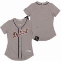 Women Detroit Tigers blank gray majestic mlb jerseys