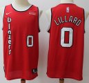 Nike Portland Trail Blazers #0 Damian Lillard Throwback red basketball Jersey-S8