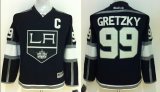 Youth Los Angeles Kings 99# Wayne Gretzky black nhl jersey