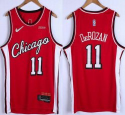 Nike Chicago Bulls #11 DeMar Derozan red NBA Jersey 75th -XD