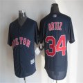 Boston Red Sox # 34 David Ortiz dark blue basebll jersey