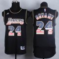 Los Angeles Lakers 24# Kobe Bryant black USA flag fashion nba jersey