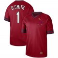 Nike St Louis Cardinals Ozzie Smith 1# red throwback mlb baseball jersey