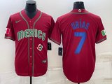 2023 World Cup Mexico #7 Julio Urias red blank majestic baseball jerseys 15