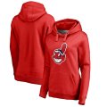 Cleveland Indians Women's Plus Sizes Primary Team Logo Pullover Hoodie - Red