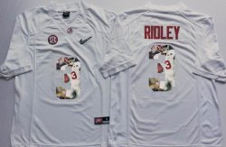 Alabama Crimson Tide #3 Calvin Ridley White college football jersey