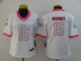 Women Nike Kansas City Chiefs #15 Patrick Mahomes white Color Rush Limited Jerseys