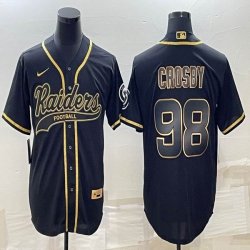 Nike Oakland Raiders #98 Maxx Crosby black nfl and baseball jerseys Joint name-BD 01