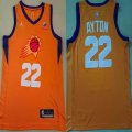 Jordan logo phoenlx Suns #22 Deandre Ayton orange nba jersey-XD