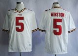 Florida State Seminoles (FSU) Jameis Winston 5 white College Football Jerseys