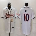 Denver Broncos #10 Bo Nix white baseball jerseys Joint name-BD 01