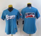 Women Nike Texas Rangers blank skyblue majestic baseball jerseys