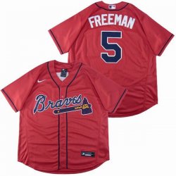 Nike Atlanta Braves #5 Freddie Freeman Red Flexbase Authentic Collection Jersey-SG