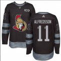 Custom Senators #11 Daniel Alfredsson Black 100th Anniversary Stitched NHL 2017 adidas Hockey Jersey