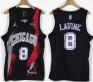 Jordan logo Chicago Bulls #8 Zach Lavine black nba basketball jersey-XD