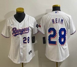 Youth Nike Texas Rangers #28 Jonah Heim white majestic baseball jerseys-XD 01