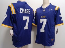 LSU Tigers #7 Ja\'Marr Chase Purple college football jerszeys-XST