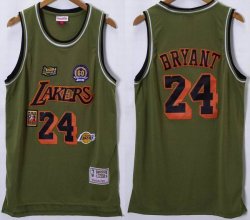 Los Angeless Lakers #24 Kobe Bryant green throwback basketball Jerseys Pilot version -XD