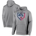 Atlanta Braves Majestic 2019 Postseason Dugout Authentic Pullover Hoodie - Gray