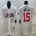 2023 World Cup #15 Bobby Witt Jr. white USA majestic baseball jerseys 04