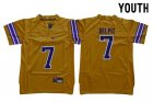 Youth LSU Tigers #7 Grant Delpit Yellow College Football Jerseys