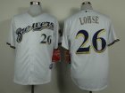 Milwaukee Brewers Kyle Lohse 26 white mlb baseball jerseys