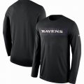 Men's Baltimore Ravens Nike Black Sideline Seismic Legend Long Sleeve T-Shirt