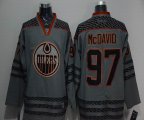 Connor Mcdavid #97 Edmonton Oilers Charcoal Cross Check Fashion Stitched hockey Jersey