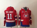 2017 Montreal Canadiens Brendan Gallagher 11# red hockey Hooded Sweatshirt