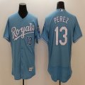 2016 Kansas City Royals #13 Salvador Perez skyblue Flexbase Authentic Collection Jersey