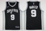 Nike San Antonio Spurs 9# Tony Parker black nba basketball jersey(1)