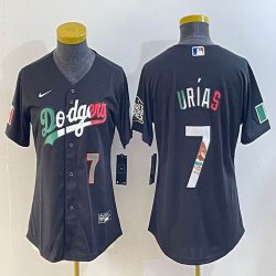 Women 2023 World Cup Mexico #7 Julio Urias black majestic baseball jerseys 17