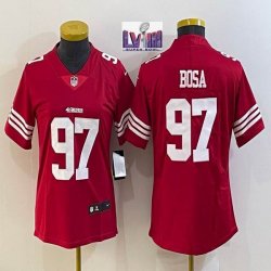 Women Nike San Francisco 49ers #97 Nick Bosa red Color Rush Limited Jersey-BD