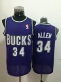 Milwaukee Bucks 34# Ray Allen purple nba Jersey