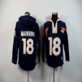 Broncos Peyton manning #18 dark blue nfl Hooded Sweatshirt