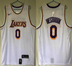 Nike NBA Los Angeles Lakers #0 Westbrook white nba basketball Jerseys-HL